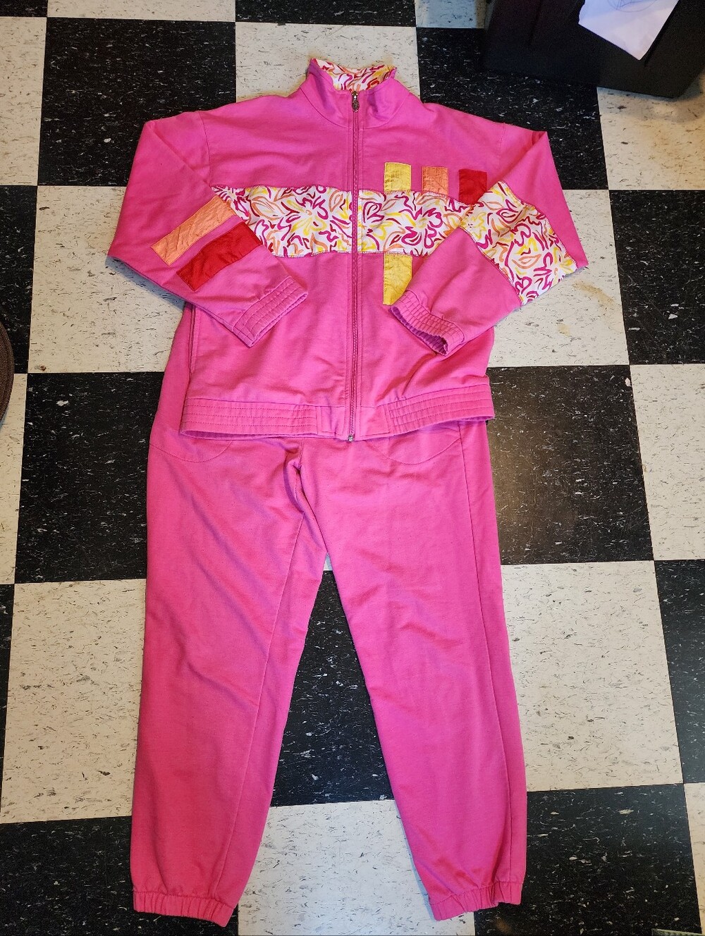 Vintage Bright Neon Lavon Petites Jogging Sweats Outfit